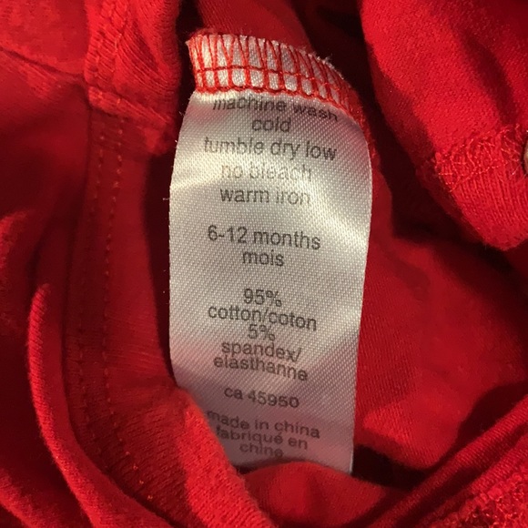 Indigo Baby “After Party My Crib” Red Long Sleeve Onesie Bodysuit 6-12 Months - Picture 4 of 5